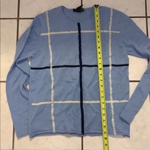 Kenneth Cole wool blend pale blue striped sweater
